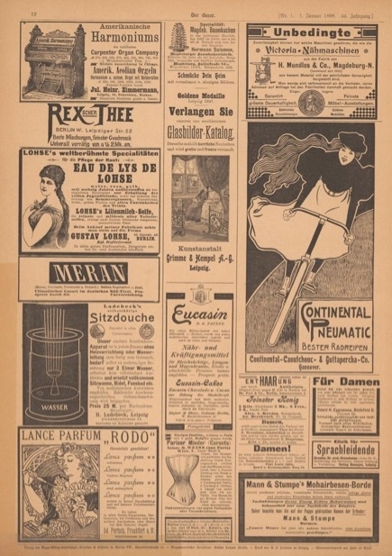  Bicycle advertisement in  Der Bazar  1898. Image courtesy of Universitaets- und Landesbibliothek Duesseldorf. 