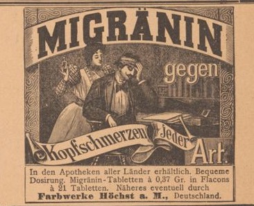  Migraine medication in  Der Bazar  1898. Image courtesy of Universitaets- und Landesbibliothek Duesseldorf. 