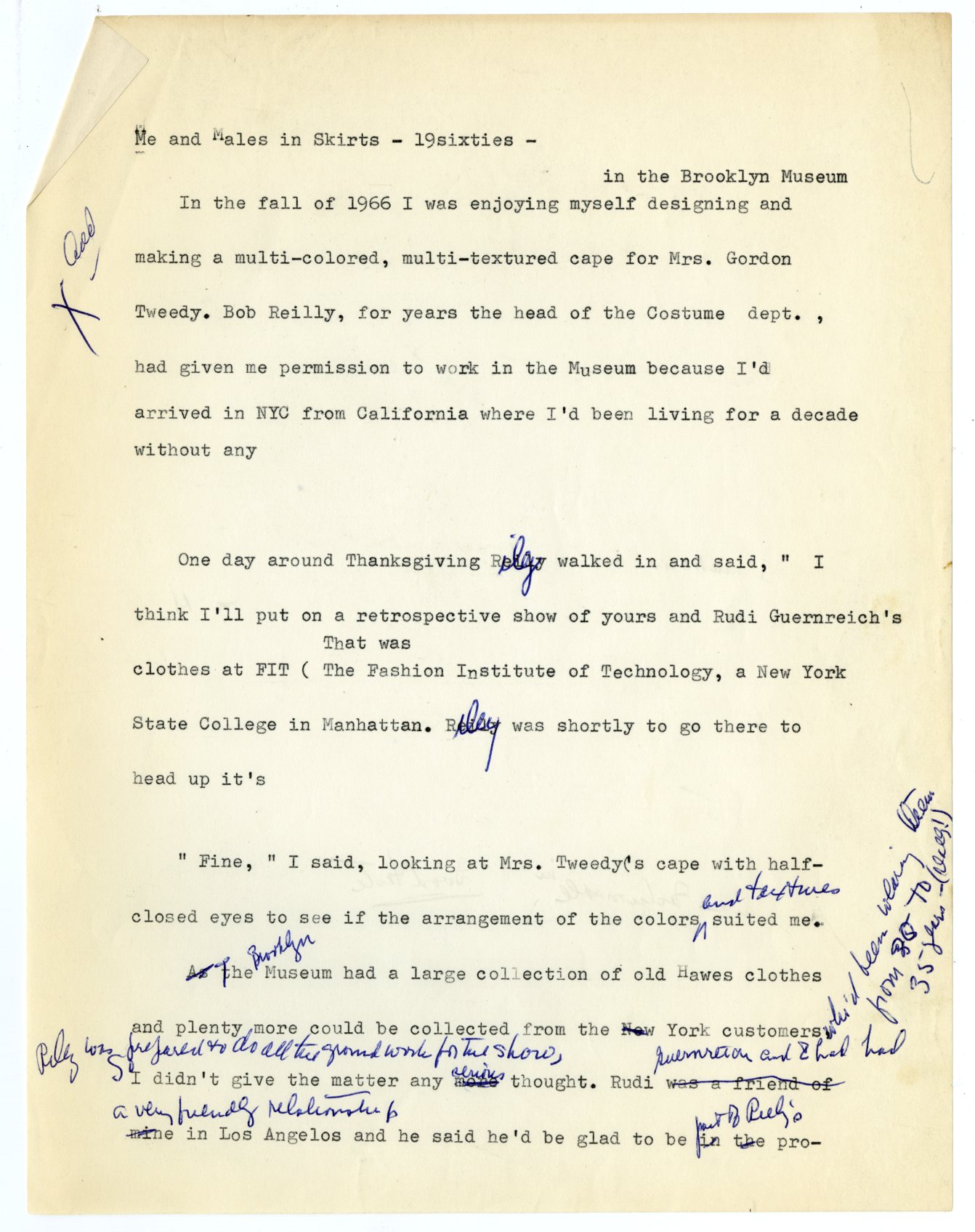  Hawes, Elizabeth. Unpublished manuscript draft entitled "Me &amp; Skirts &amp; Men. Undated.&nbsp;Elizabeth Hawes Papers,&nbsp;box 3, folder 8.&nbsp;FIT Special Collections and College Archive, Fashion Institute of Technology, New York, NY. &nbsp;Im