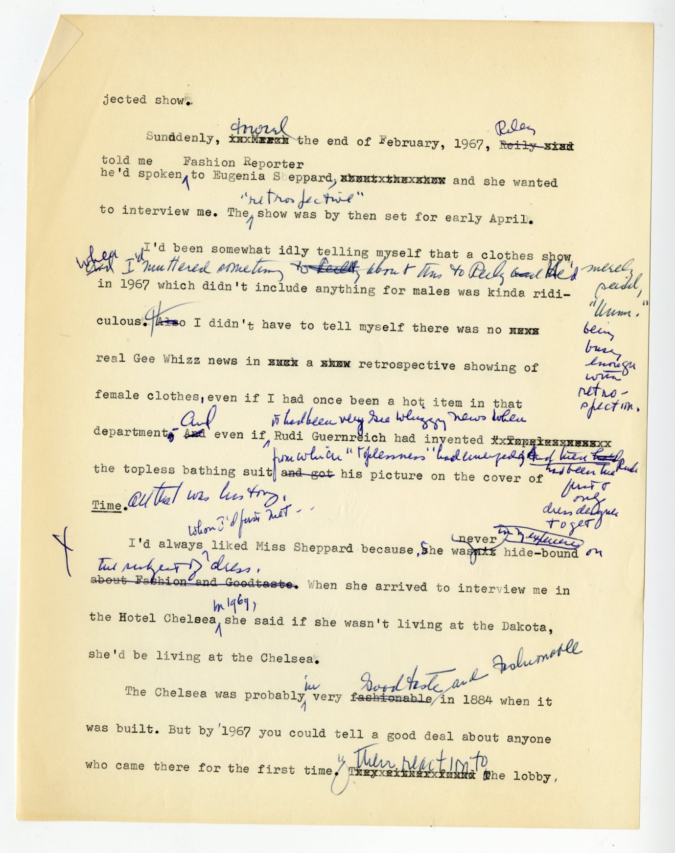  Hawes, Elizabeth. Unpublished manuscript draft entitled "Me &amp; Skirts &amp; Men. Undated.&nbsp;Elizabeth Hawes Papers,&nbsp;box 3, folder 8.&nbsp;FIT Special Collections and College Archive, Fashion Institute of Technology, New York, NY. &nbsp;Im