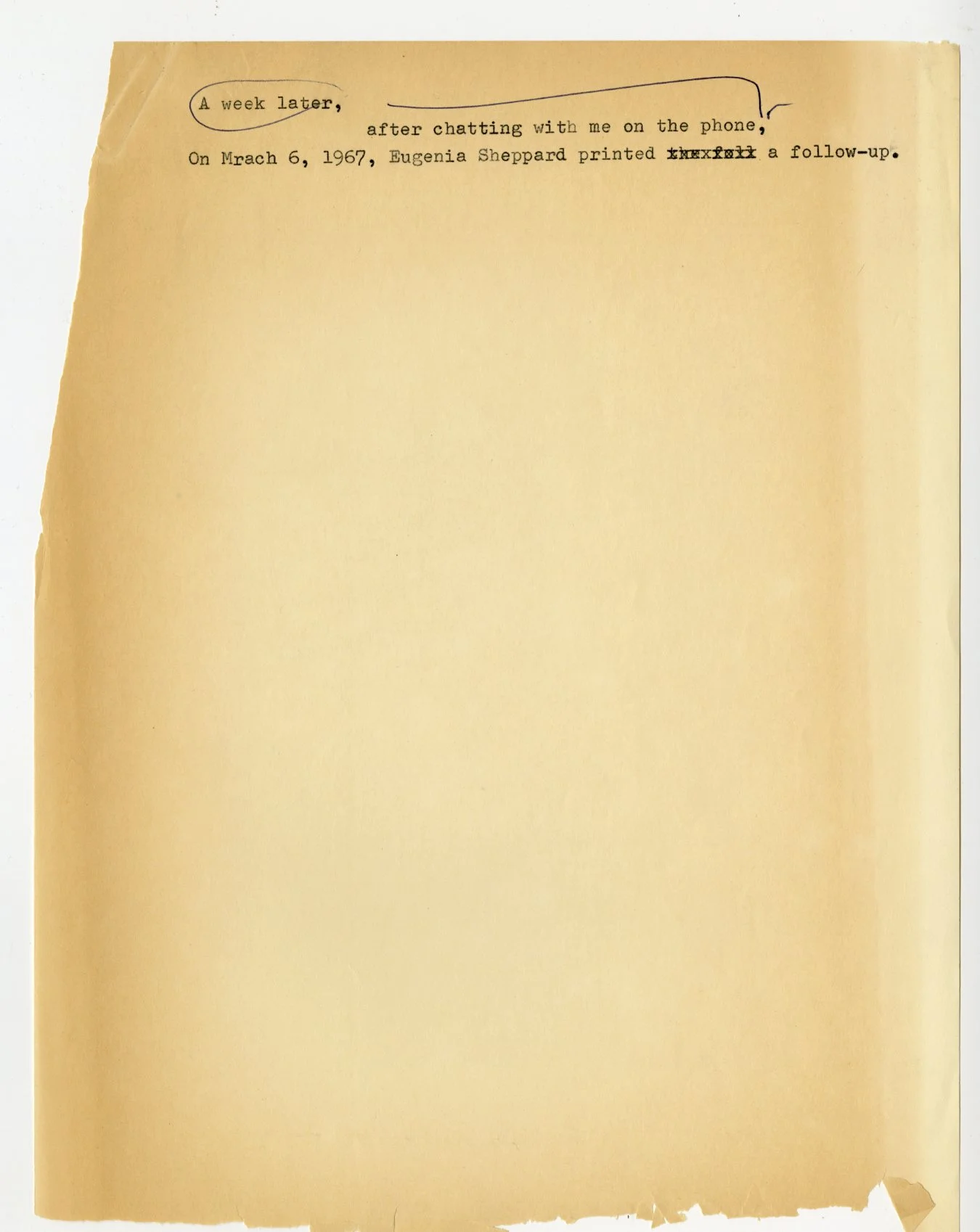 Hawes, Elizabeth. Unpublished manuscript draft entitled "Me & Skirts & Men. Undated. Elizabeth Hawes Papers, box 3, folder 8. FIT Special Collections and College Archive, Fashion Institute of Technology, New York, NY. Image courtesy of Fashion Institute of Technology|SUNY, Gladys Marcus Library Special Collections and College Archive. 