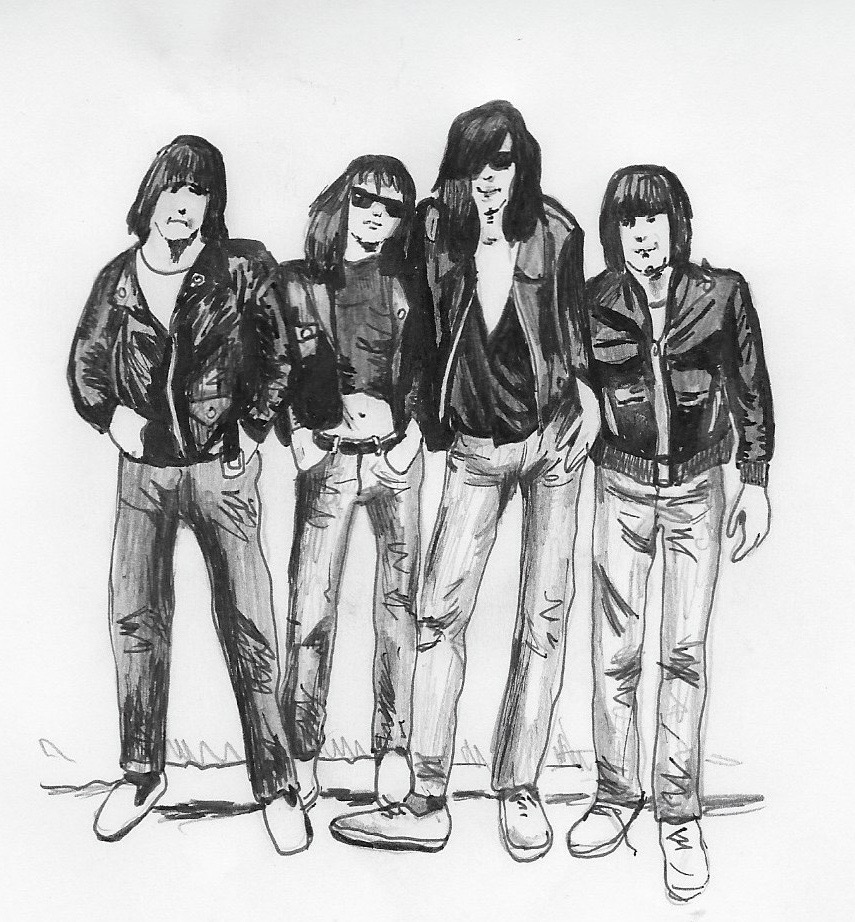  The Ramones in Perfecto jackets. Illustration by Catharina Russ.&nbsp; 