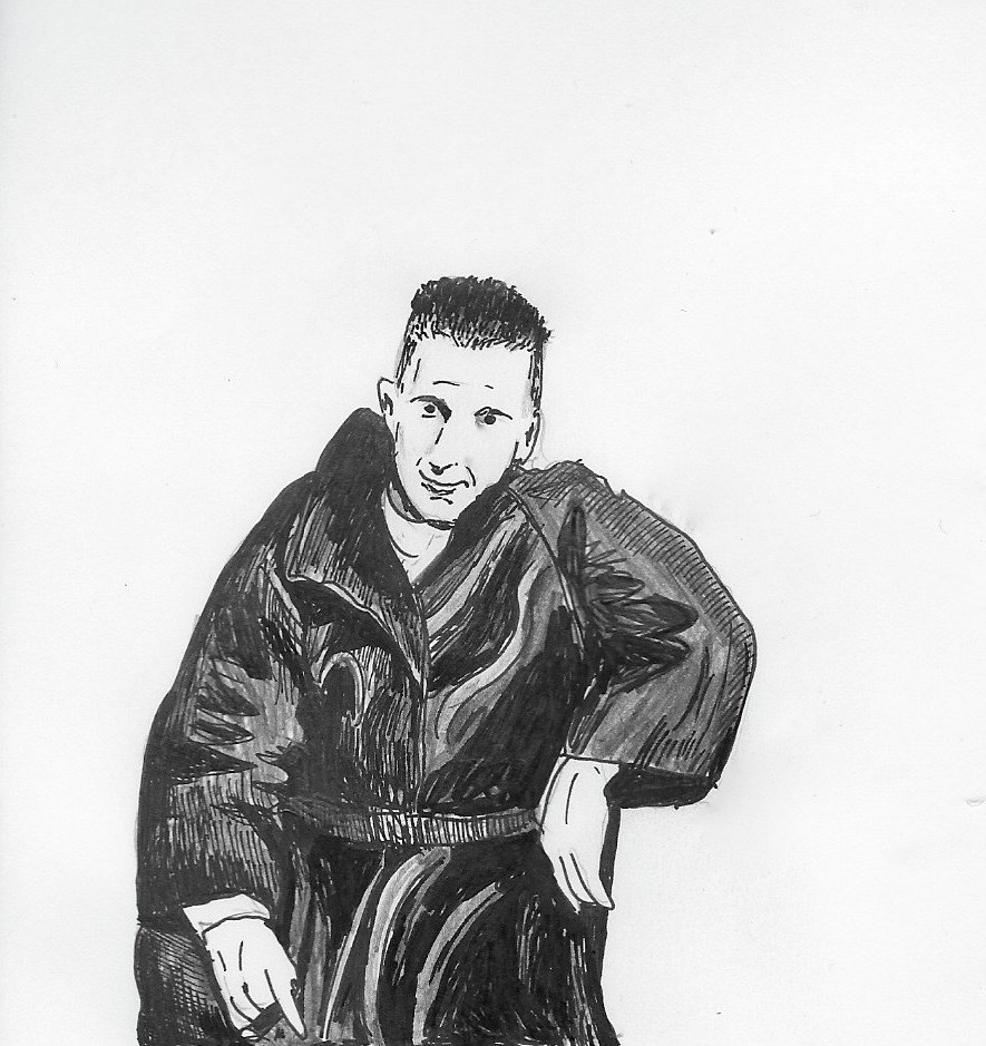  Bertolt Brecht in leather. Illustration by Catharina Russ. 