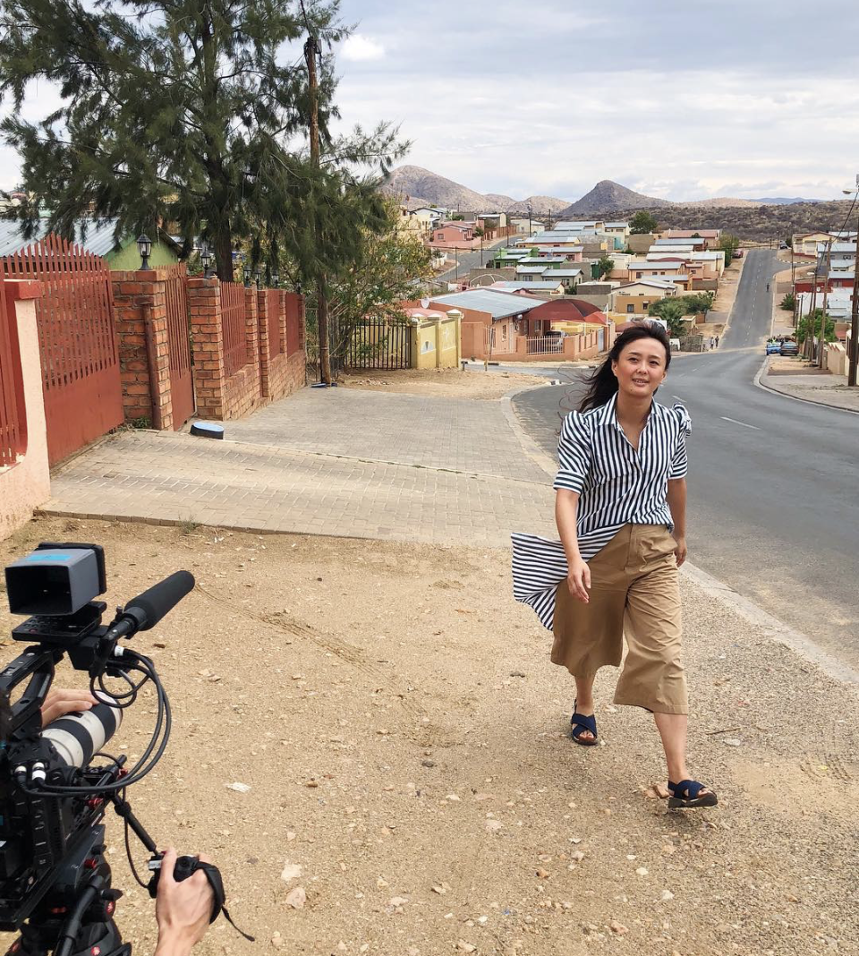  Connie Wang on location in Windhoek, Namibia, from her Instagram, @conconwang 