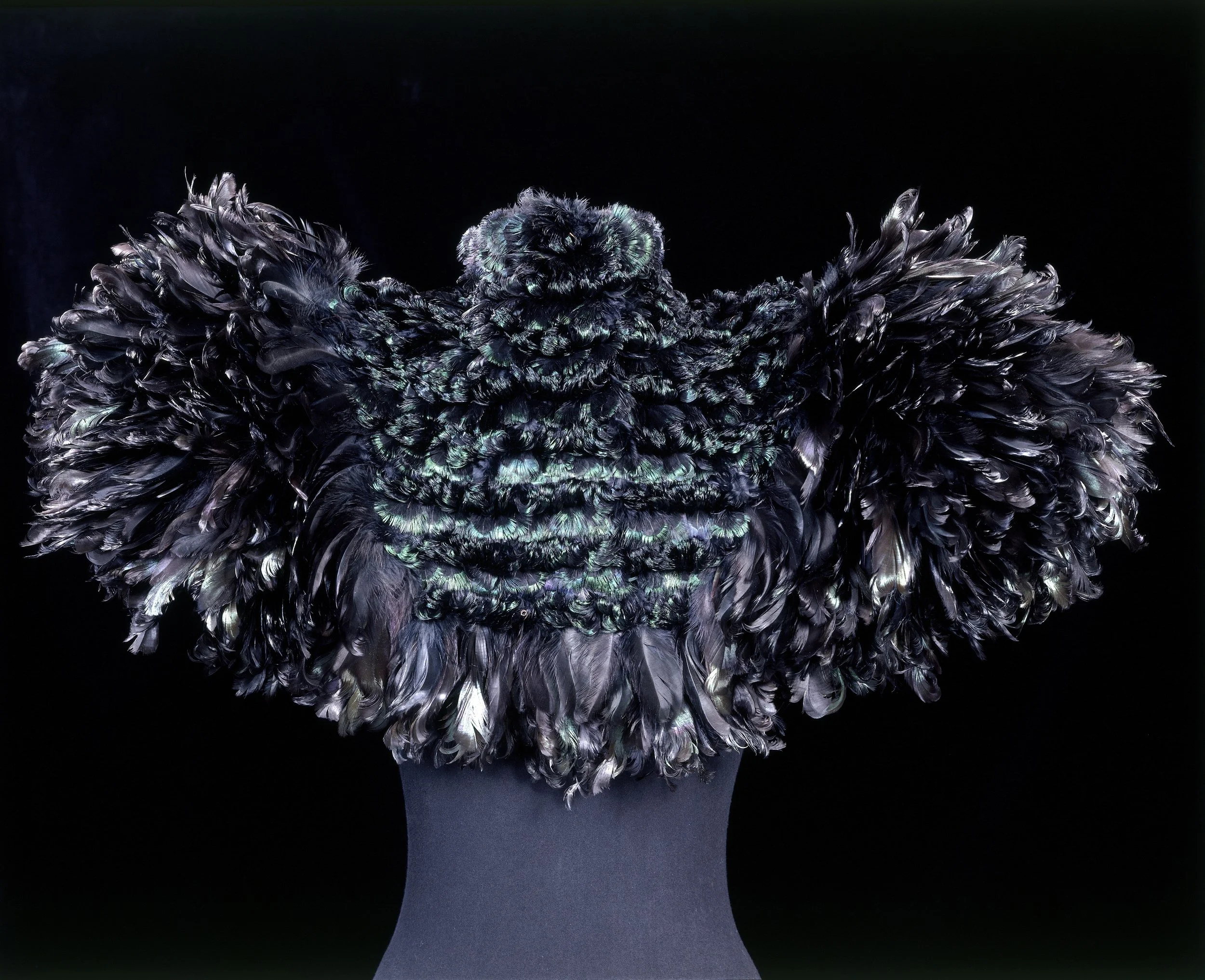 Cape of curled cockerel feathers, Auguste Champot, France, ca. 1895 © Victoria and Albert Museum, London. Photo courtesy Victoria and Albert Museum Press Office.