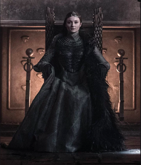  Sansa’s coronation outfit and tiara in the season eight finale. 