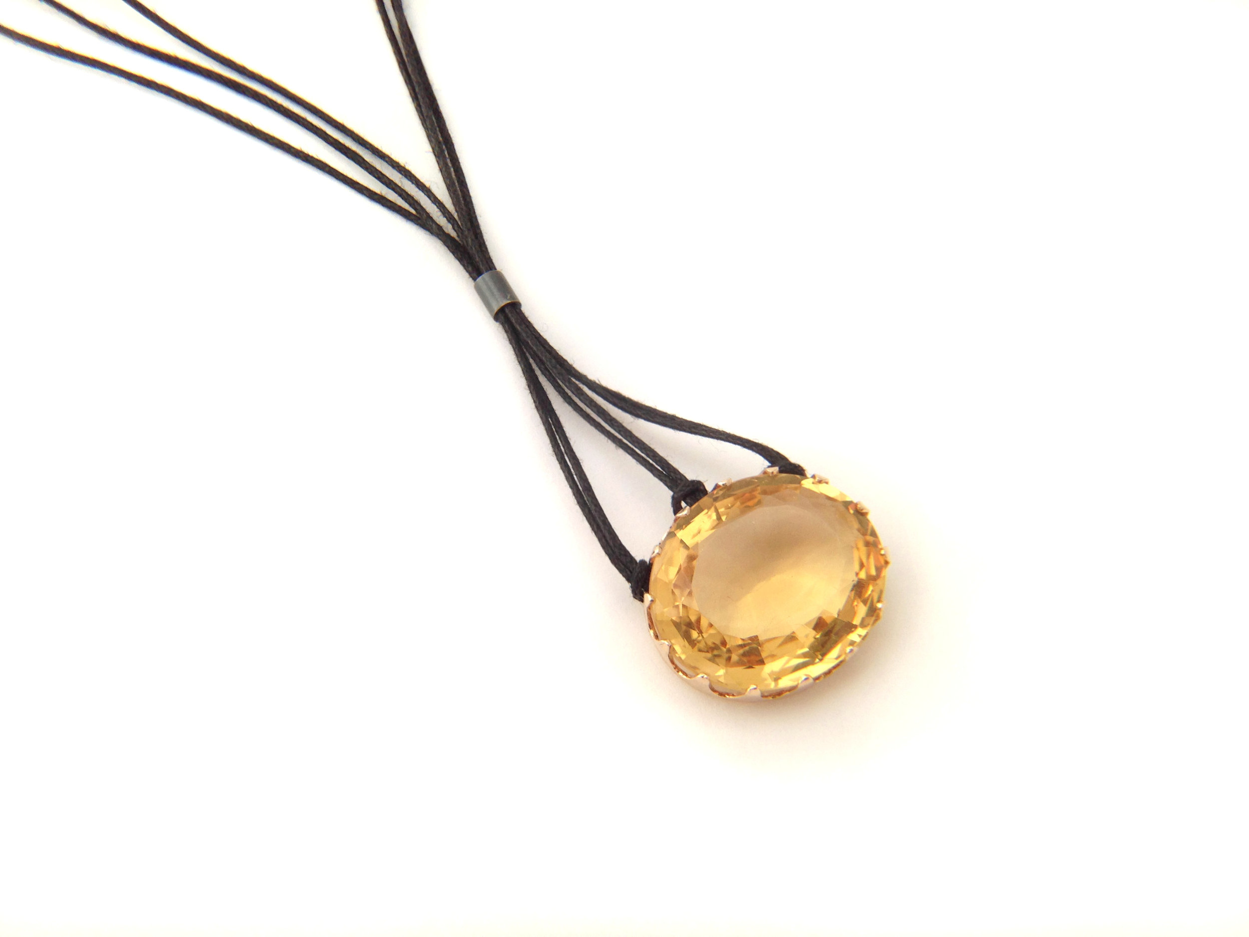 citrine, gold &amp; Cord Necklace