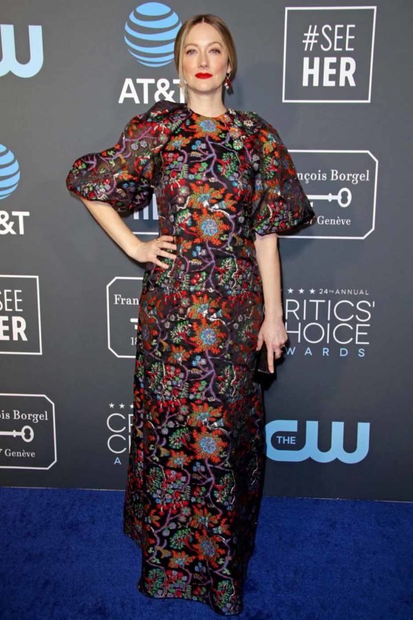 Judy Greer in Reem Acra