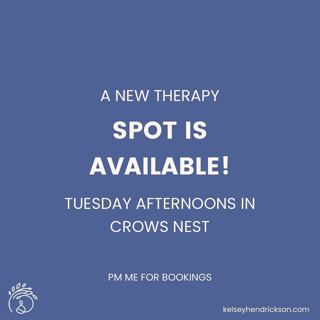 A new spot has become available at my therapy practice in Crows Nest (North Sydney area). Tuesday afternoons.
If you or someone you know would like some therapy and counselling, I&rsquo;d love to meet you.
.
PM me for bookings