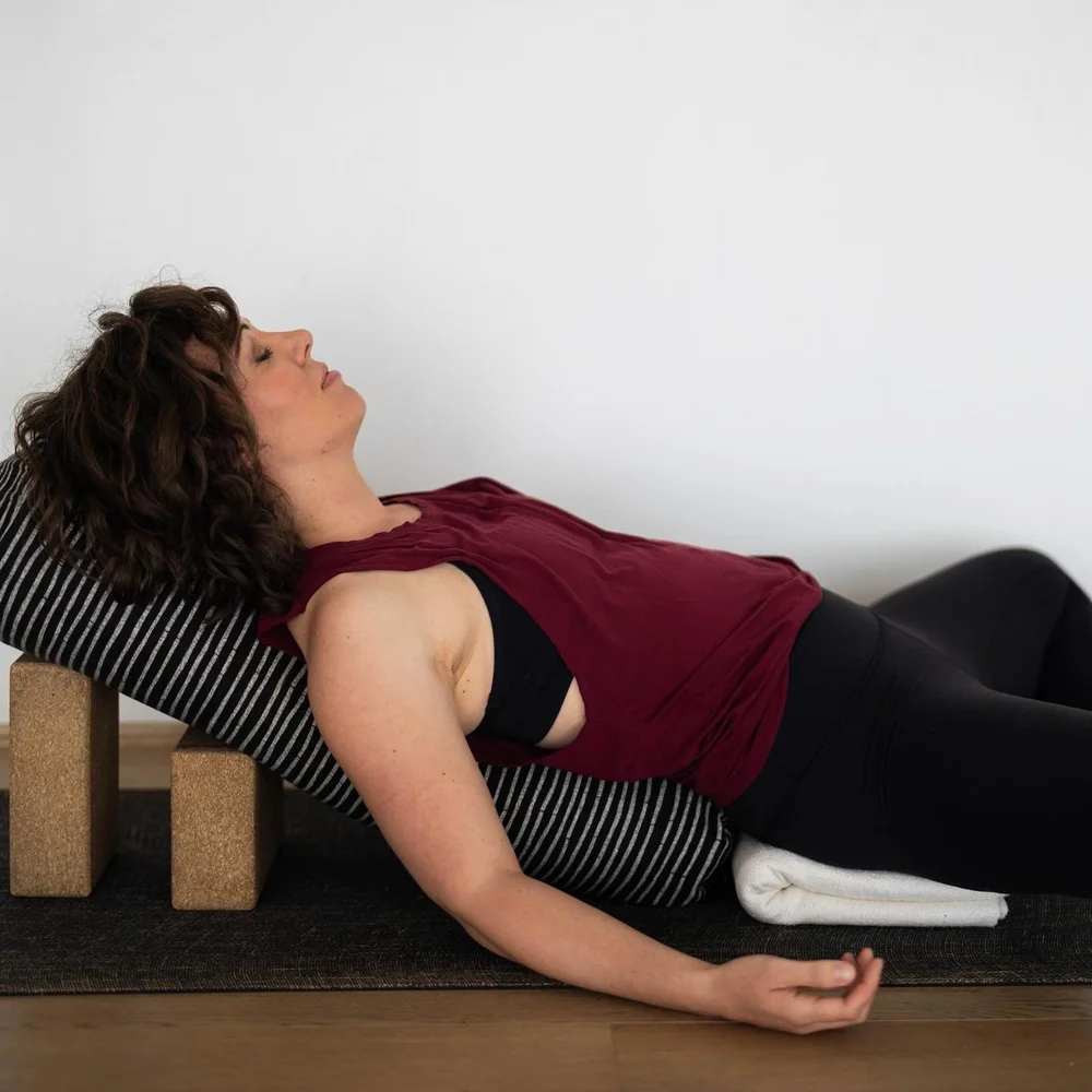 One of my all time favourite restorative yoga poses!! Sometimes called goddess, supra baddha konasana - it opens your chest, heart and hips, can free up breathe, allow for a sense of ease, sometimes can bring you into touch with deeper layers of emot