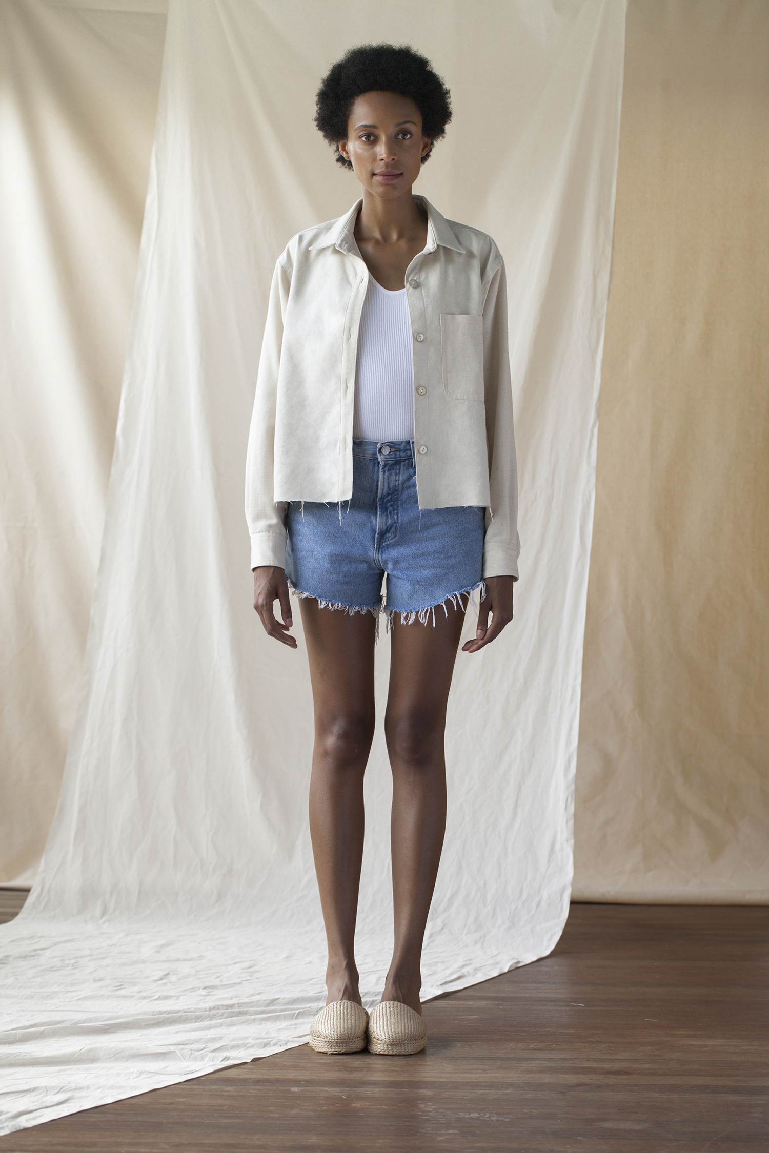 Raw Edge Shirt Jacket
