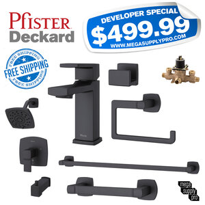 Pfister Deckard Plumbing & Accessories Set (Matte Black) - FREE SHIPPING! — Mega Pro