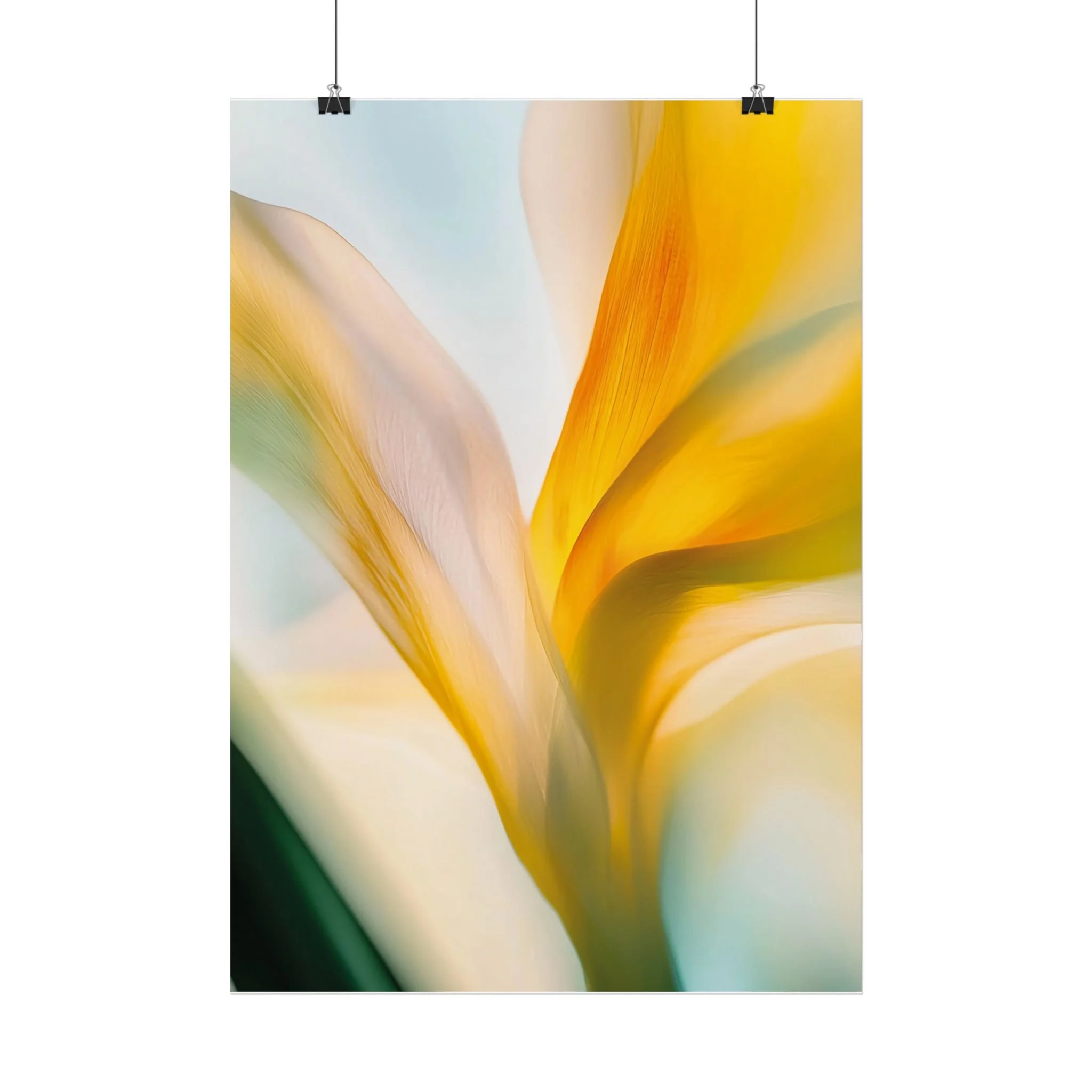 Abstract Yellow Floral Poster | Botanical Wall Art, Modern Minimal Print