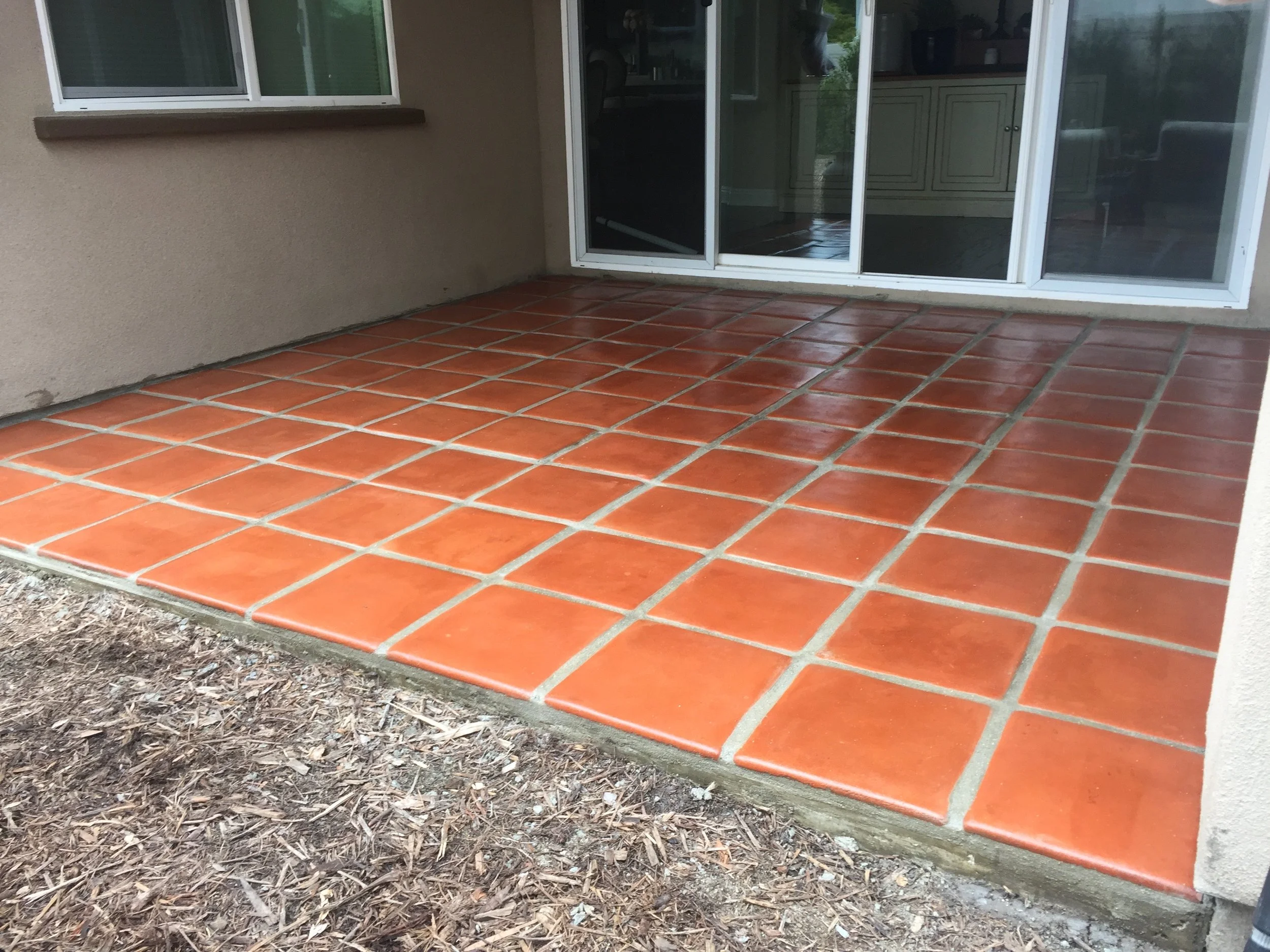 terra-cotta flooring tile install