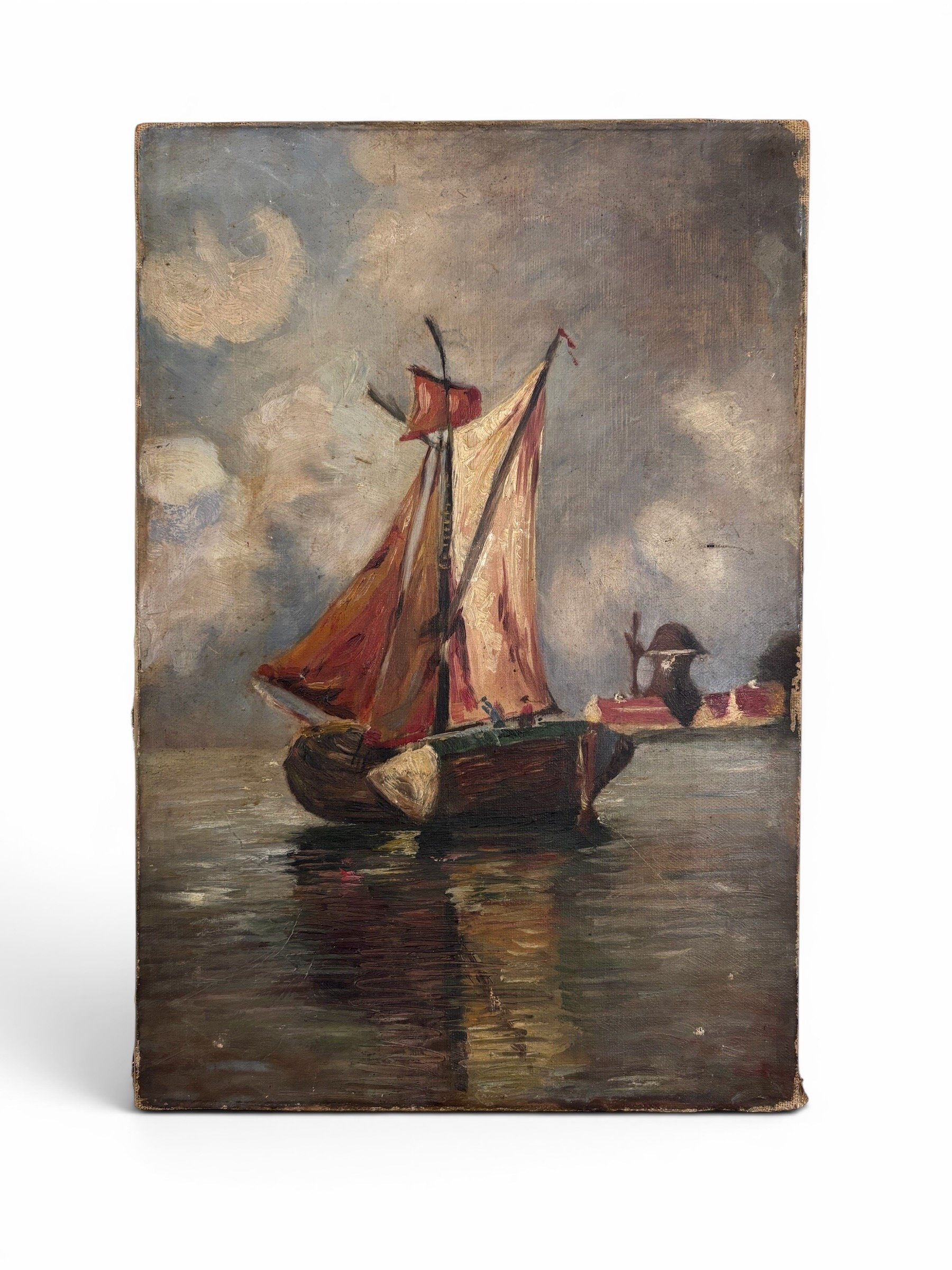 Original Antique English Maritime Oil Painting Circa Early 1900’s