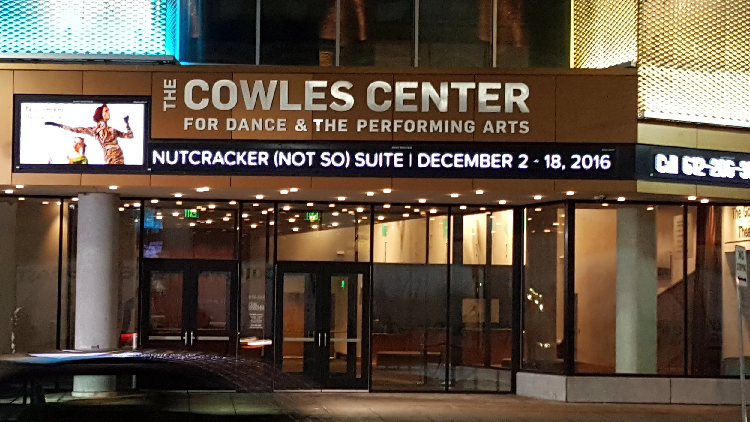 The entrance to Illusion is under the Marquee of the Cowles Center. After you enter, turn to your left and go to the 8th floor to the Illusion Theater.