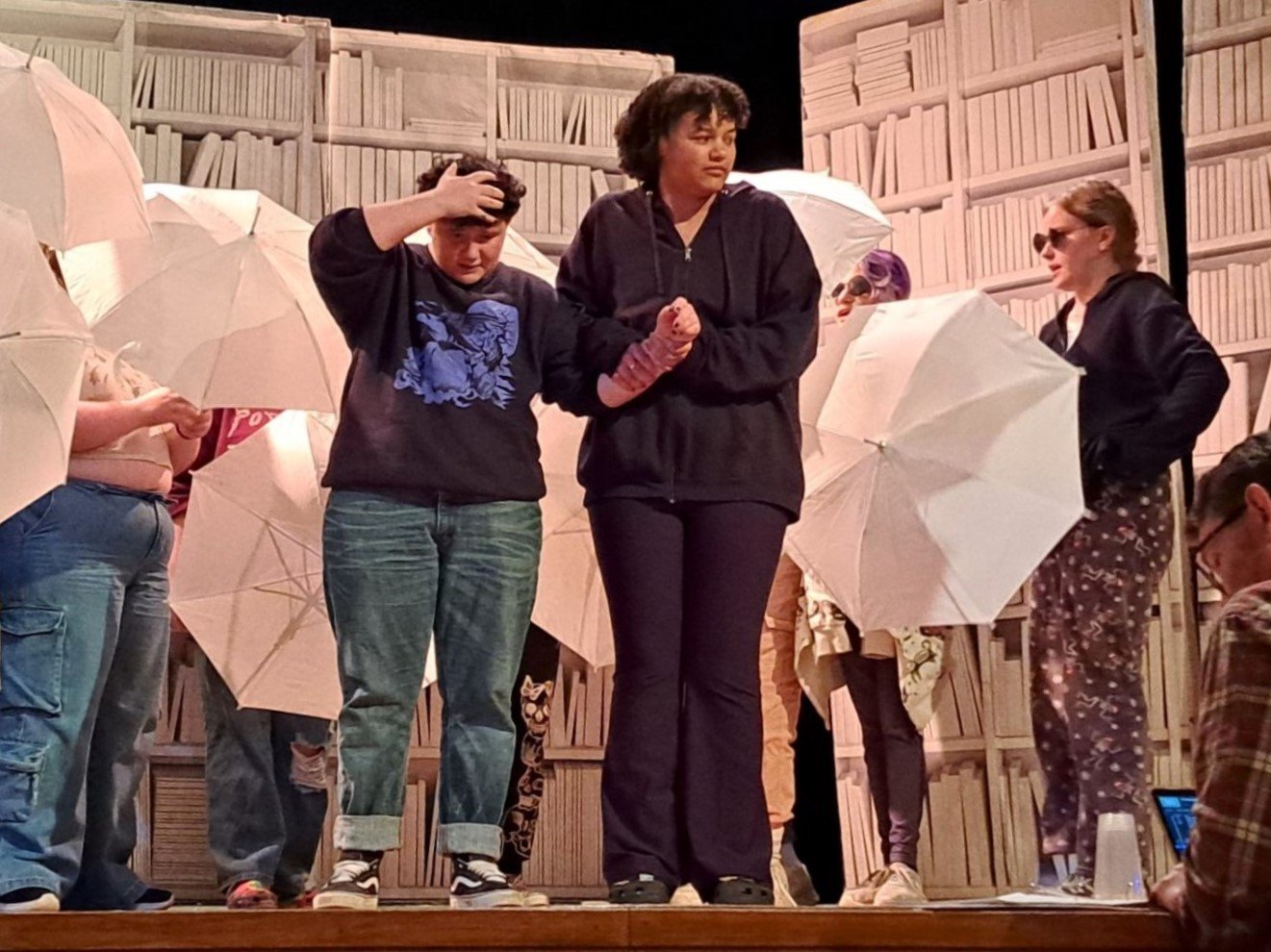 Richfield High School students rehearsing "A Wrinkle in Time"