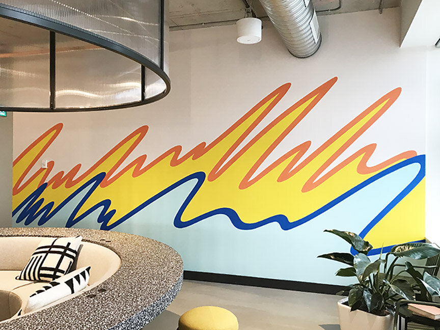 sign painting - murals - @wework - custom wall art - www.signmeupdesigns.ca - Vancouver sign shop