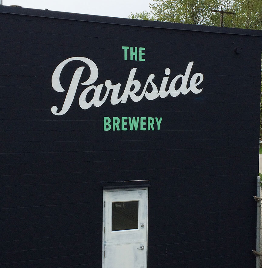 sign painting - @parksidebrewery - logo painting - brewery signs - www.signmeupdesigns.ca - Vancouver sign shop