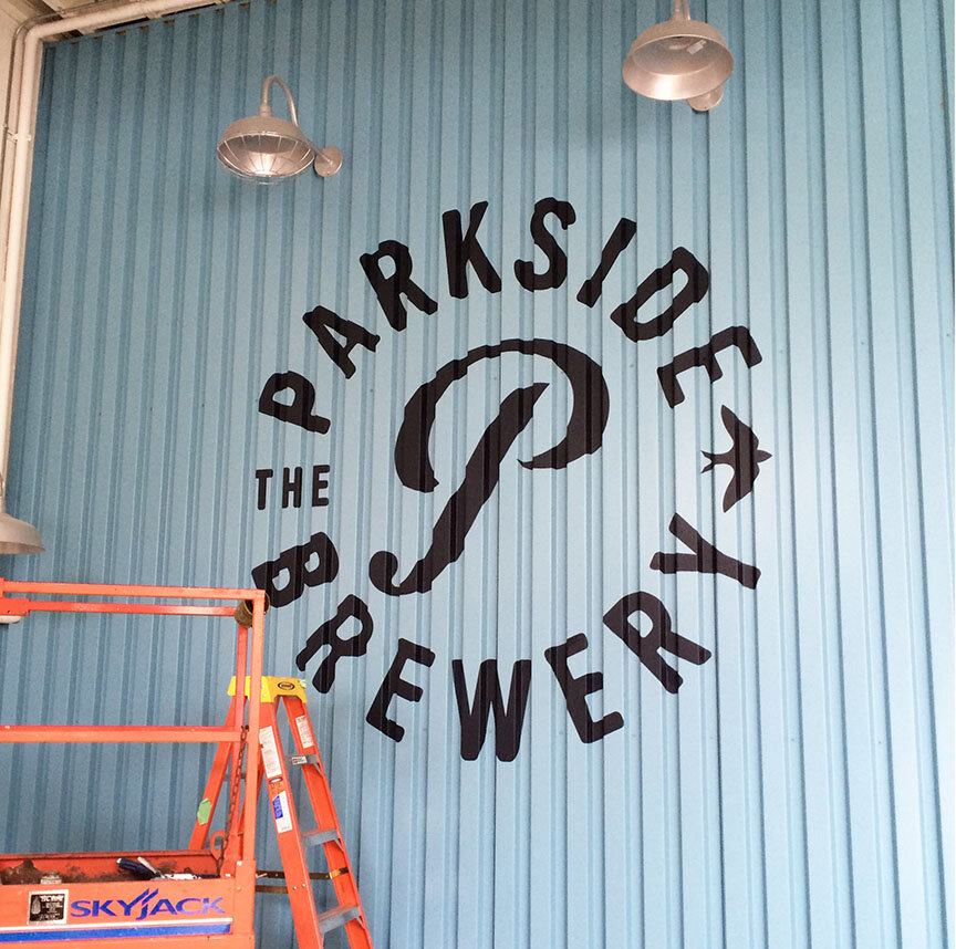 sign painting - @parksidebrewery - logo sign painting - www.signmeupdesigns.ca - Vancouver sign shop