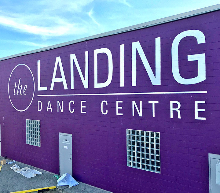 sign painting-the landing dance centre - www.signmeupdesigns.ca - Vancouver Sign Shop