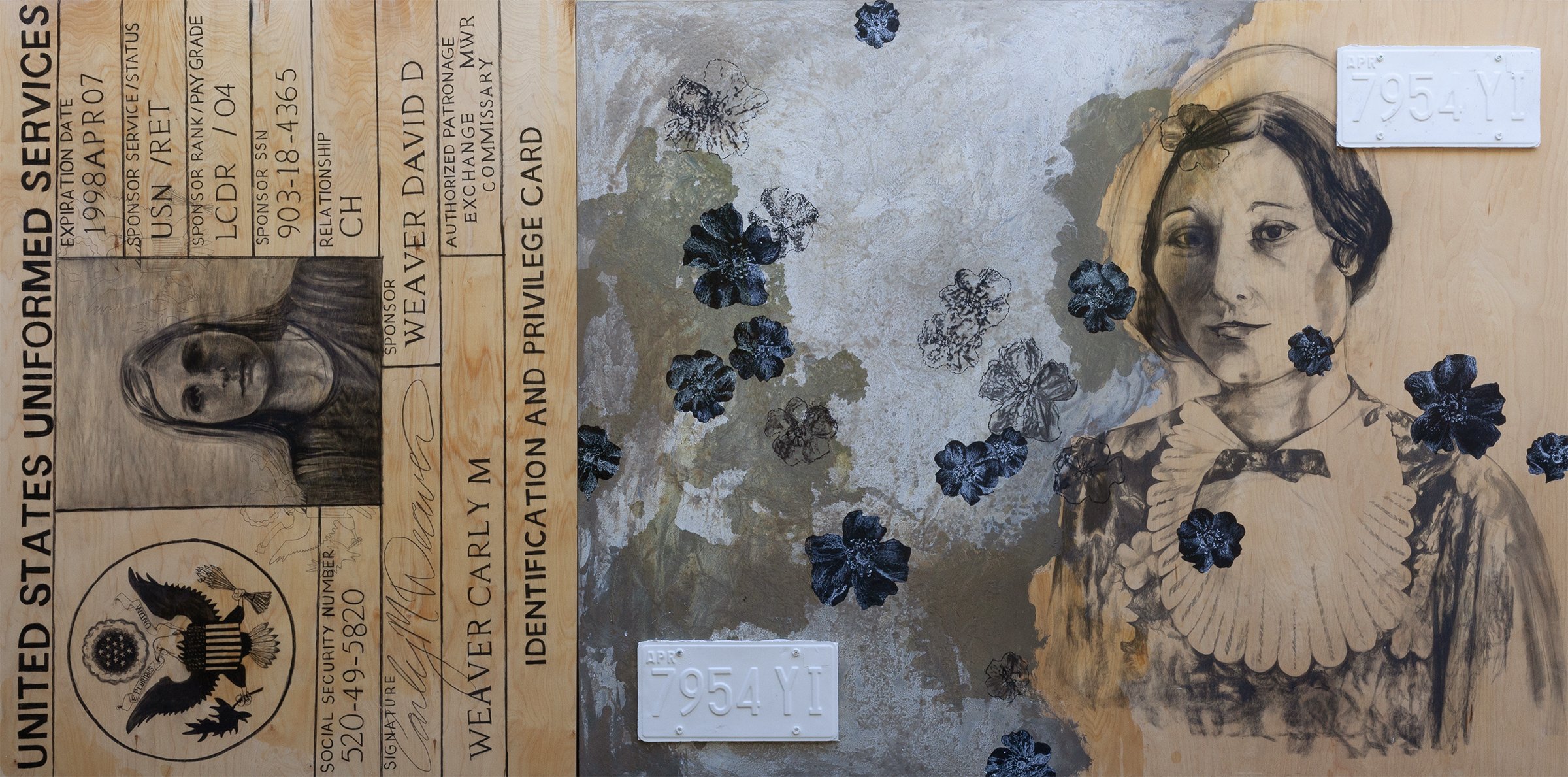 Carly Weaver, Aunt Myrtle, oil, charcoal, plaster on wood, 96_x48_, 2022.jpg