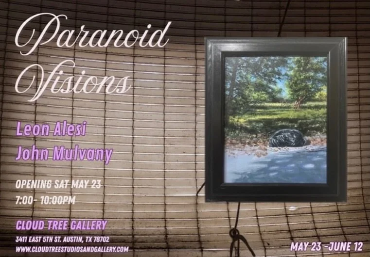 Paranoid Visions
Works by @johnmulvanystudio &amp; @leonalesi 

OPENING THIS SATURDAY, May 23 at 7:00pm!

On view: May 23 through June 12

About: Borrowing its title from a 1980/1990&rsquo;s Irish punk band, the exhibition features paintings, photogr