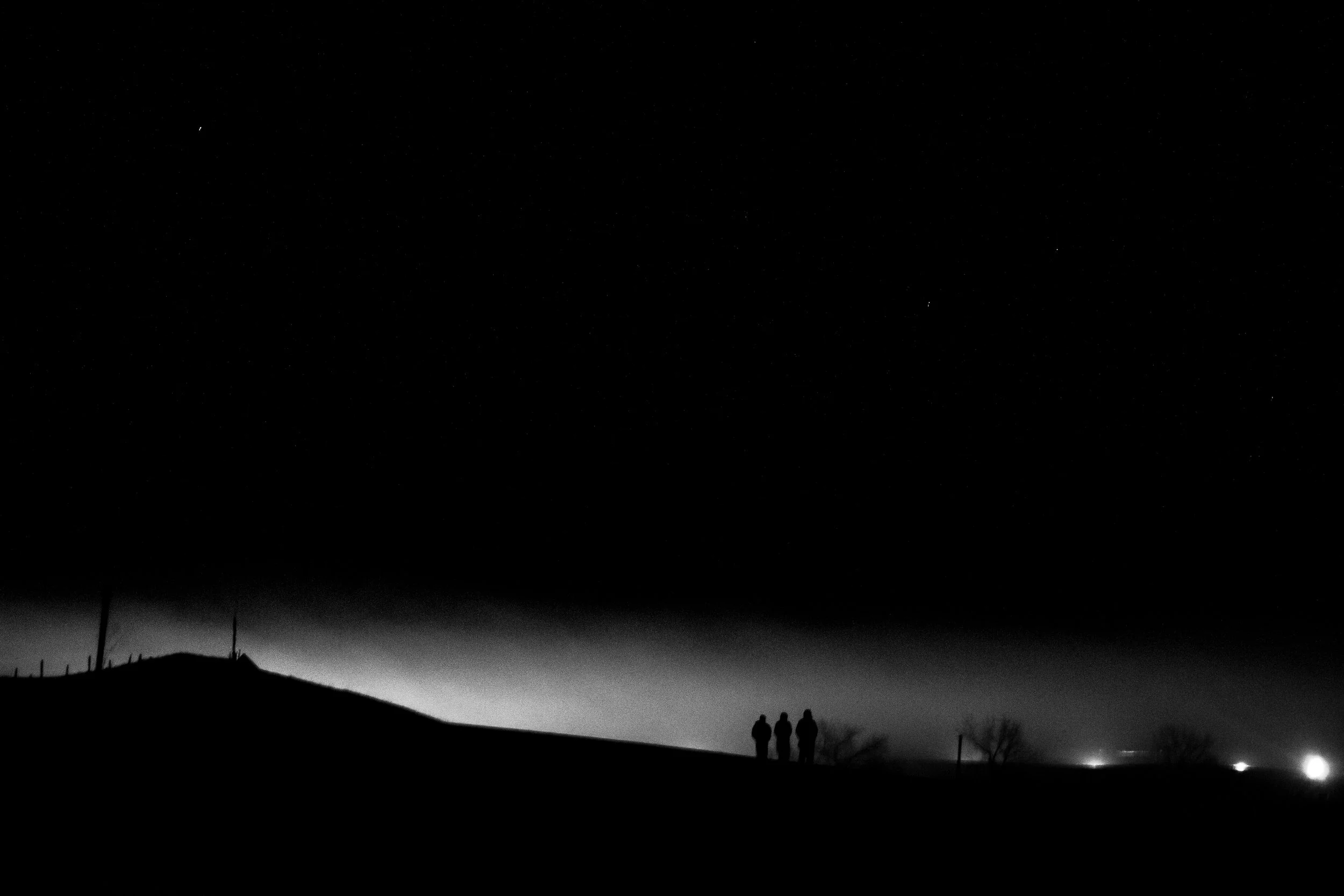 lit by flood lights of DAPL
