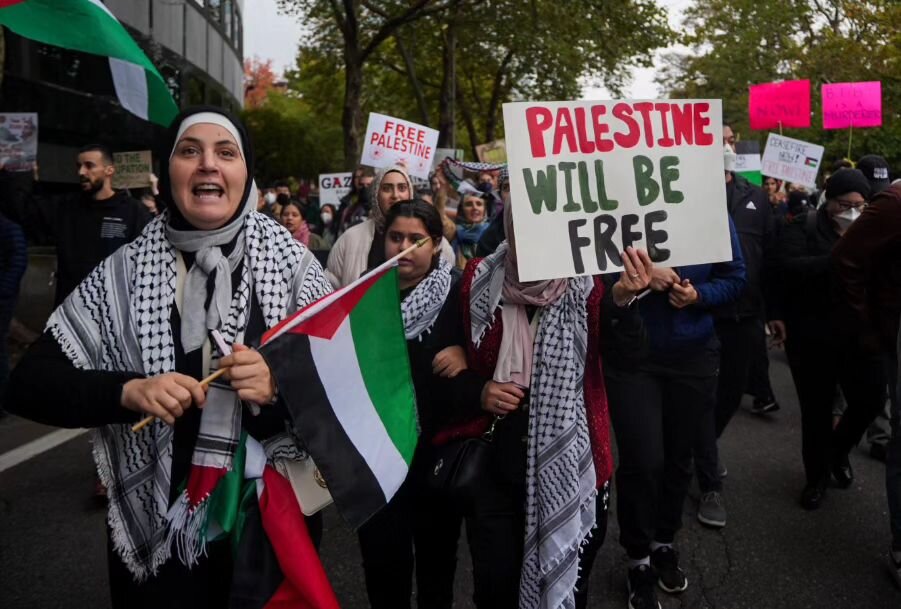 A glimpse into today's rally and march in Portland, OR as over a thousand showed up to show their support for Palestine, the end of the ethnic cleansing of its people, the bombing of Gaza, and for the freedom of Palestine. The march started outside t