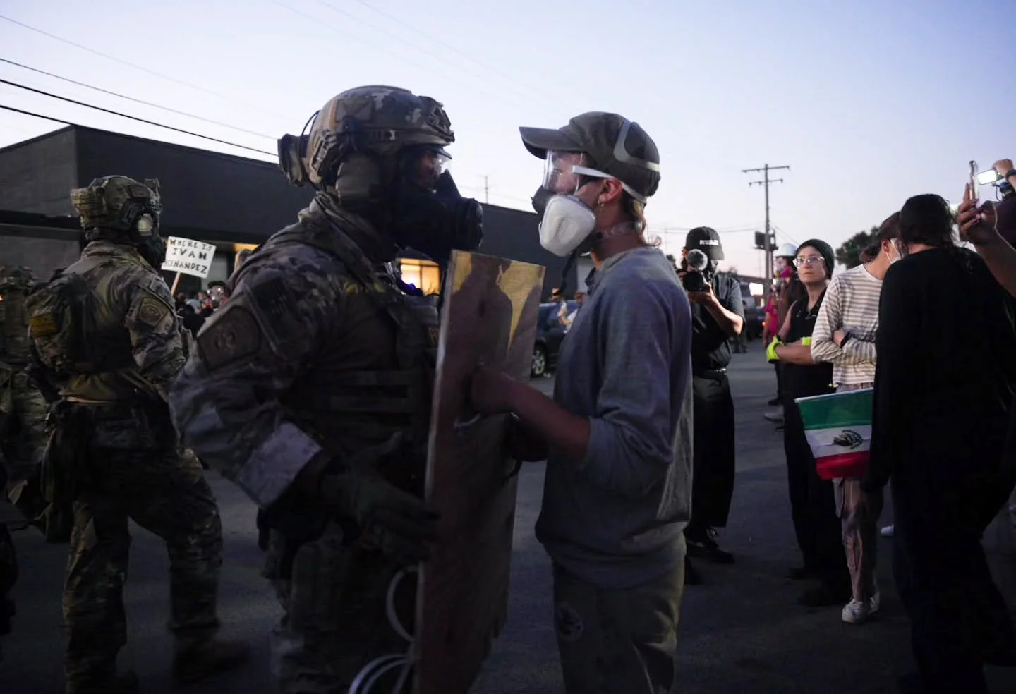 ICE has detained a member of the press. Over the past several hours, agents have opened the illegal blockade on the public street, a fence that the local fire department has demanded be taken down, pushing everyone onto the sidewalks and threatening 