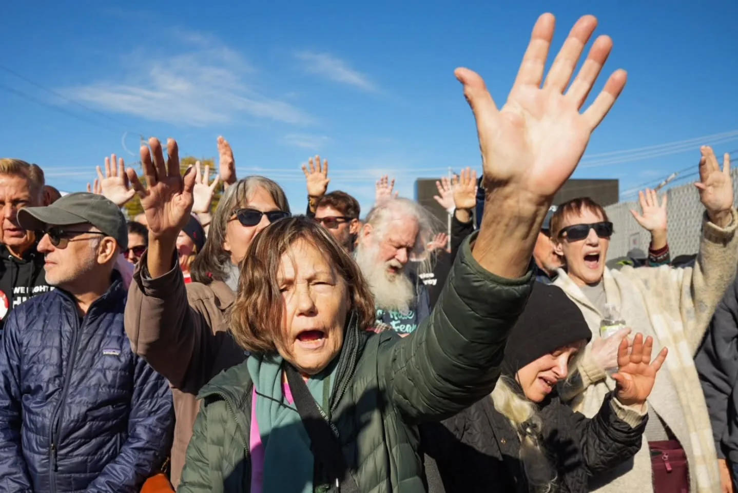 Scenes from Beach Street outside the Broadview ICE Detention Center on Friday, November 7th, between 8 a.m. and 1 p.m. The morning moved from one moment to the next. A group began with songs of resistance, hope, and freedom. Soon after, suburban moth