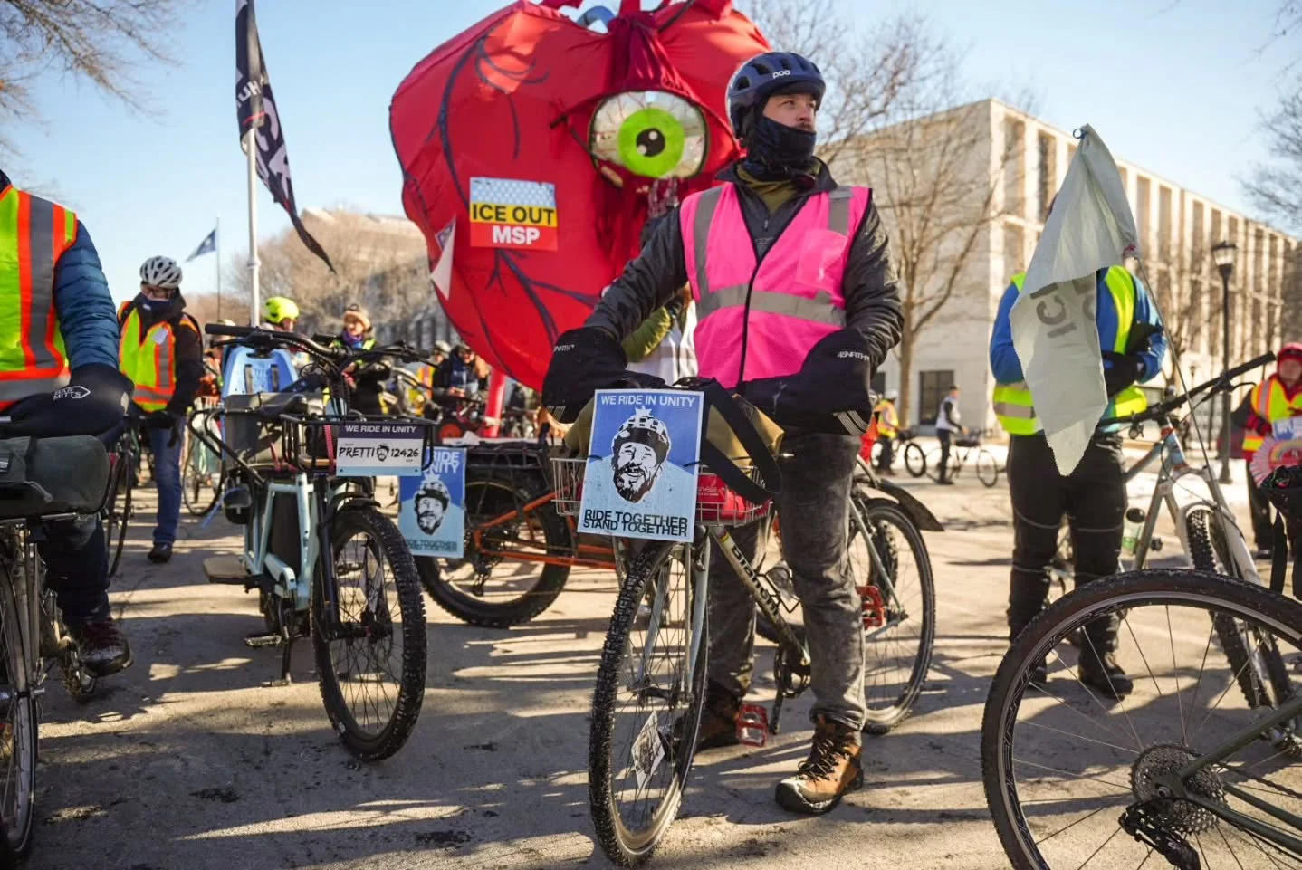 On January 31, thousands gathered in Minneapolis for the Ride Together, Stand Together bike ride honoring Alex Pretti, who was an avid cyclist and outdoorsman. The ride passed Pretti&rsquo;s memorial site as well as the memorial for Renee Good before