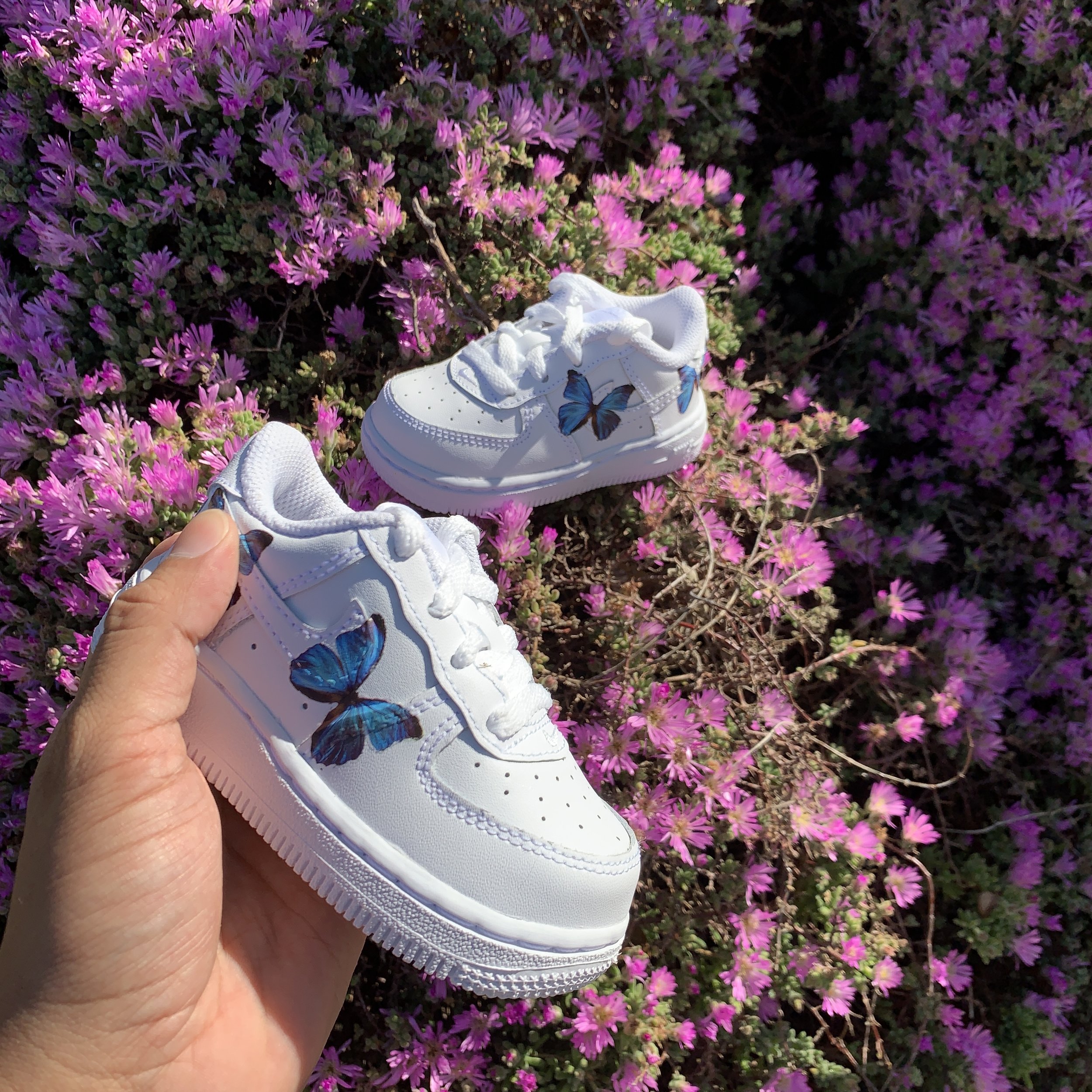 nike air force with butterflies
