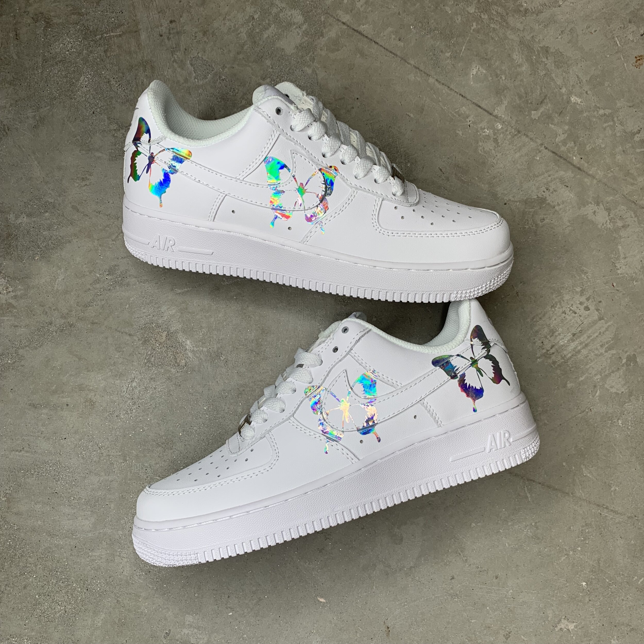 nike air force with butterflies