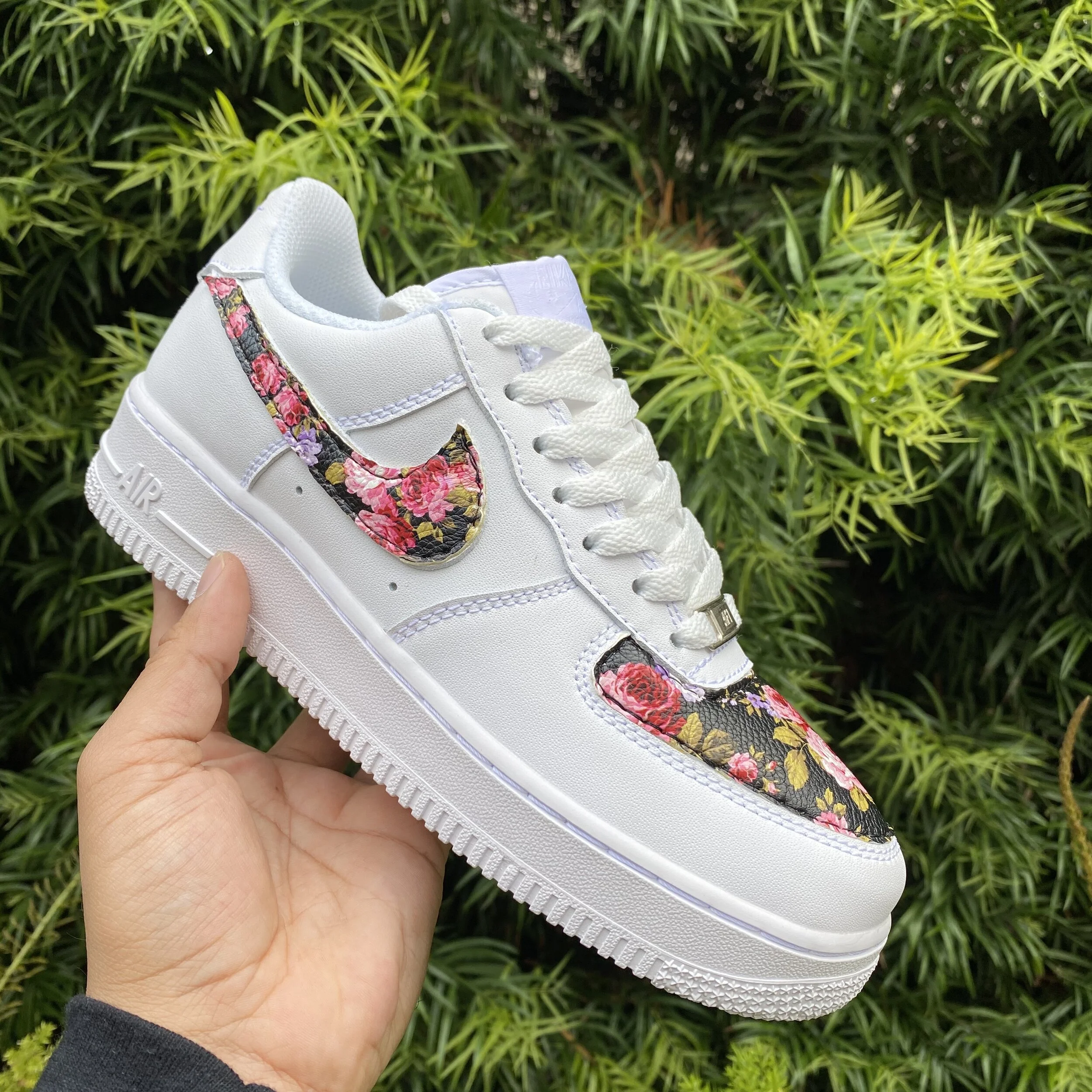 black air forces with flowers