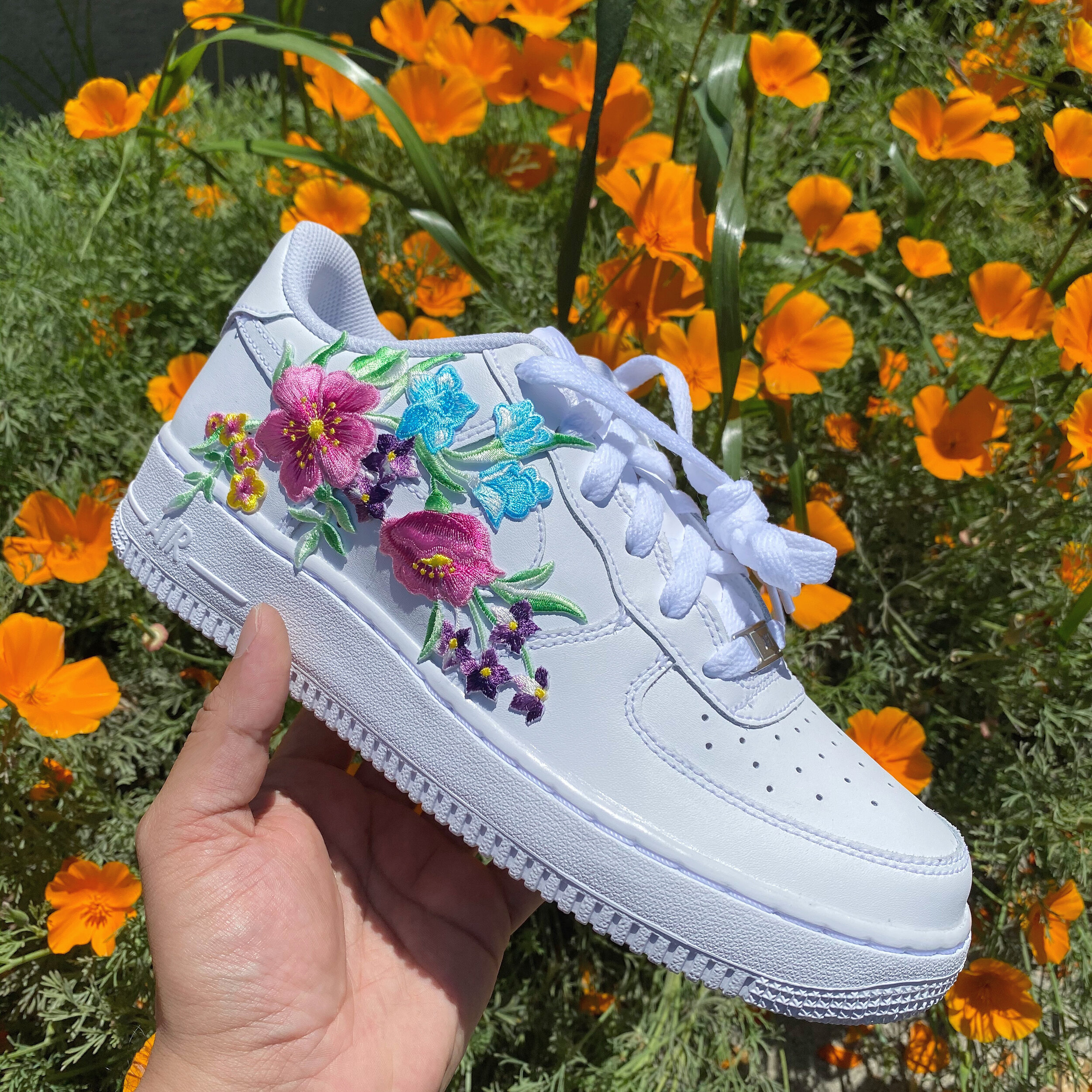 black forces with flowers
