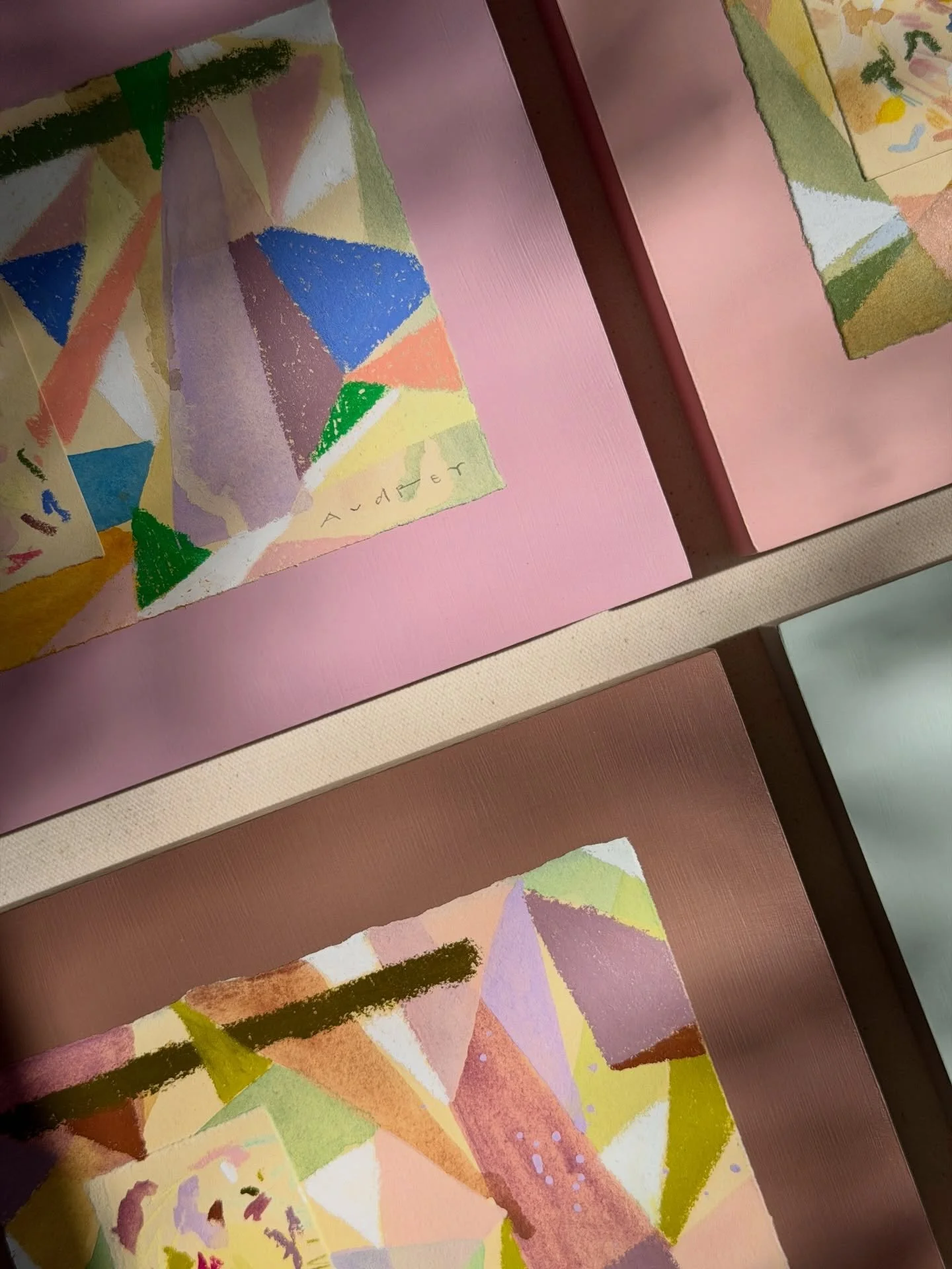 These paintings live differently in every space they encounter. ✨

&lsquo;Disco 🪩 Hour&rsquo; is a limited collection of six smaller works and they&rsquo;re already fighting for my heart. Each piece is a mixed media abstract, collage painting that h