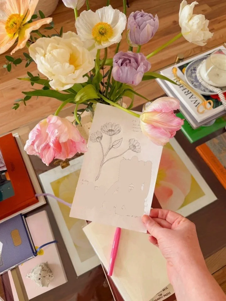 Spring is doing the most and honestly? Same. 🌷

Hand-drawn flowers left on notes by my husband, tulips on repeat, camellias from the garden, reading in the sun, deviled eggs + tea sandwiches for two. Pups who have completely taken over the bed (and 