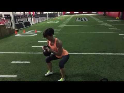 Female Figure Training: Kettlebell Squat & Curl