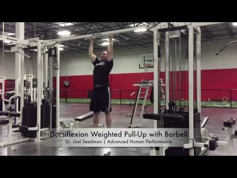 Dorsiflexion Weighted Pull-Ups/Chin-ups with Barbell