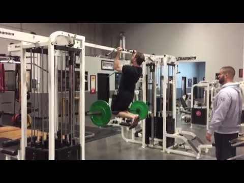 Knee Flexion Weighted Pull-Ups/Chin-Ups with Barbell