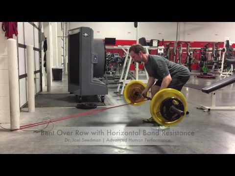 Bent Over Barbell Row with Horizontal Band Resistance