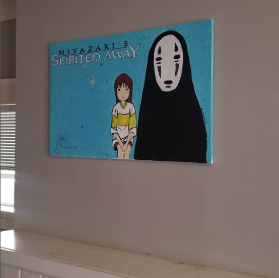 Poster art of the anime movie "Spirited Away" (2001) by R. Anthony, acrylics (24" x 36") Sold, thank you @groovynoom33 