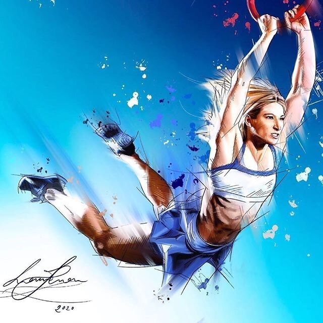 @cross.ninja is a competitor on @ninja_warrior_germany and makes amazing digital art!  Thank you so much for doing this one of me.  I love it! -art account @lcross.art 🎨😊
