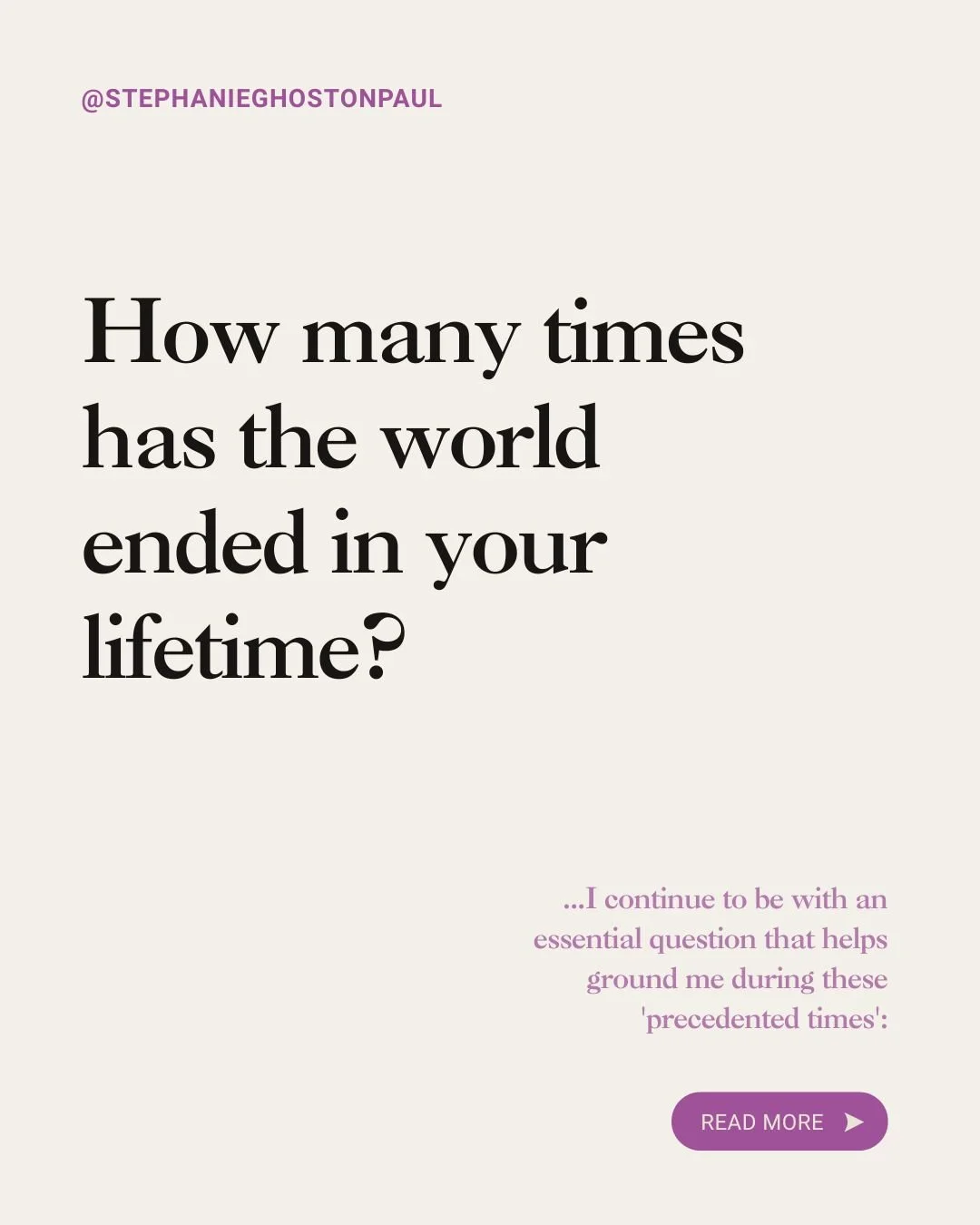 When I sat down last week to write my newsletter, the world was set to end...again. 

During my very short lifetime, there have been at least 10 different times when groups of people around the world prepared for its end. 
 
Y2K and other apocalypses