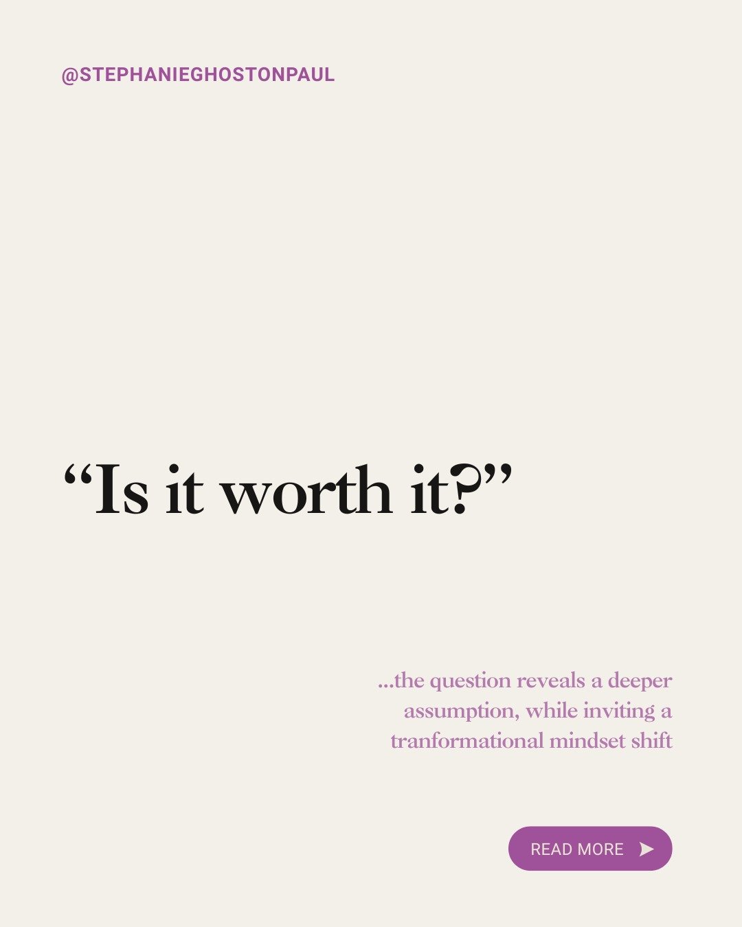 &ldquo;Is it worth it?&rdquo;
 
I hear this question a lot. Almost every week. From leaders. Movement-makers. Entrepreneurs. And everyone else in between. 
 
What they're typically asking is&hellip;
&hellip;is it worth doing this cultural work if the