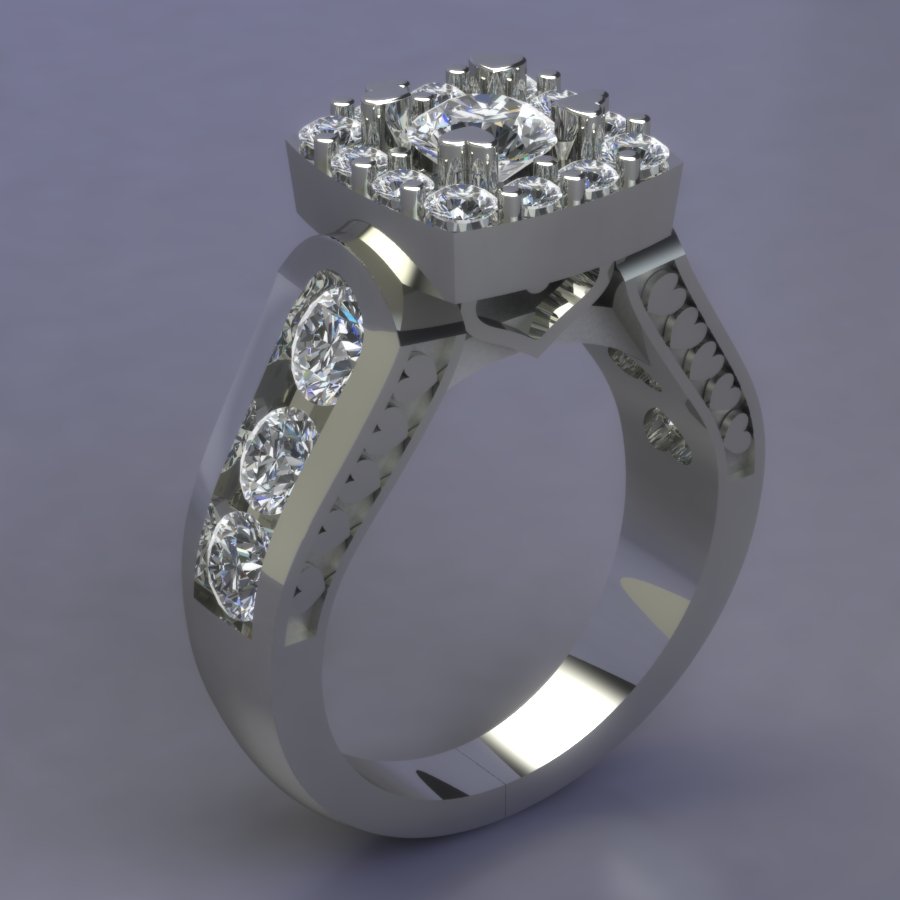 Render: 14k diamond remount