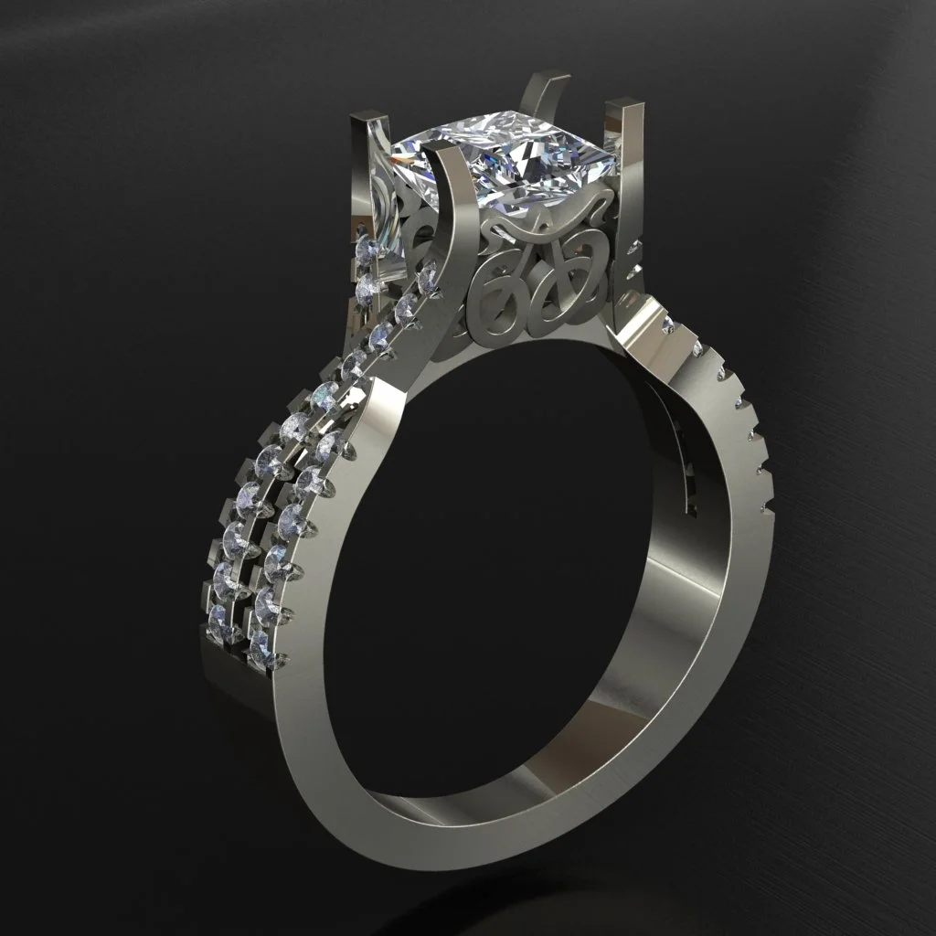 Render: Diamond engagement ring