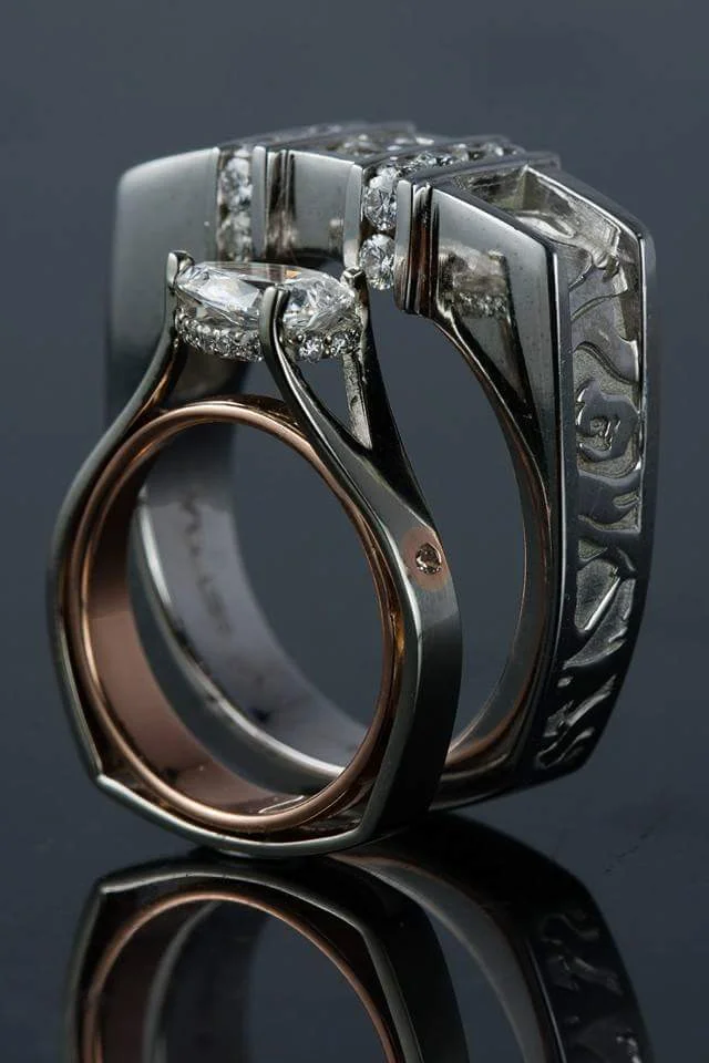 18k Diamond wedding set