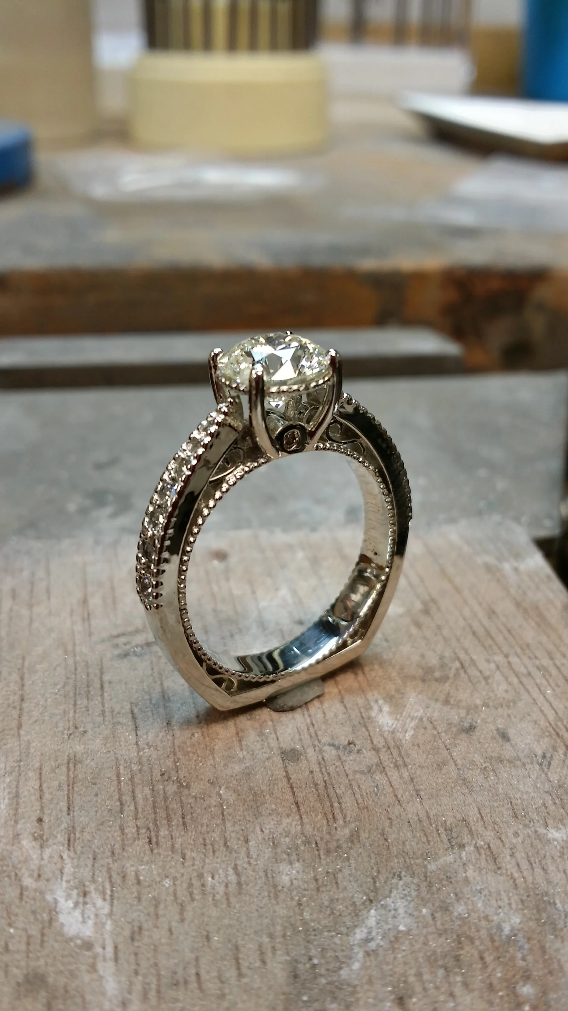 14k diamond solitaire engagement